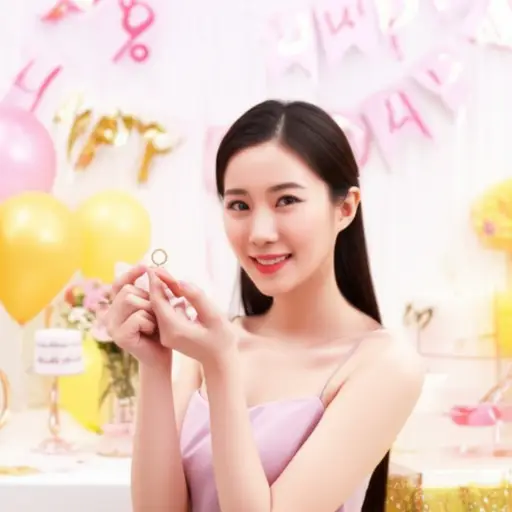 她生日时收到了一枚金戒指。