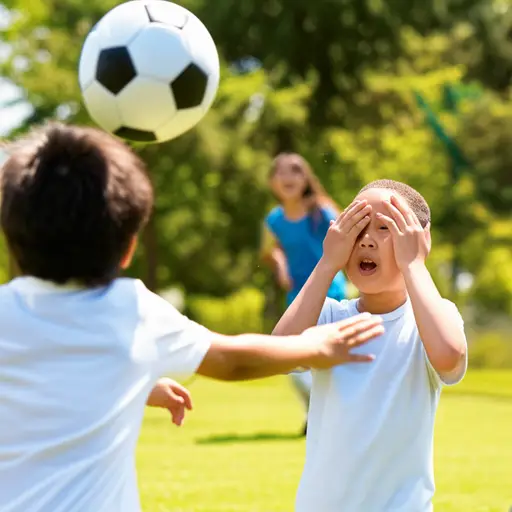 小心！别让球打到你的脸。