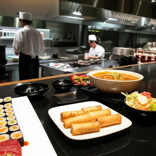 这家餐厅专门提供来自不同国家的东方菜系。