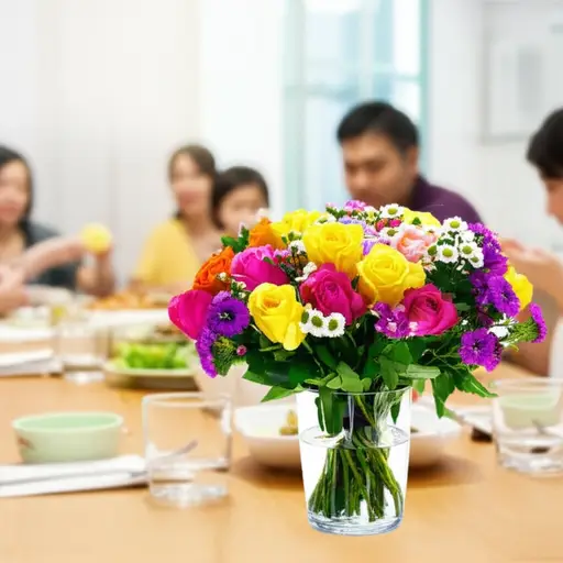 这些花是对我们款待的可爱感谢。