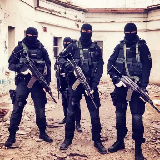 恐怖分子全副武装。