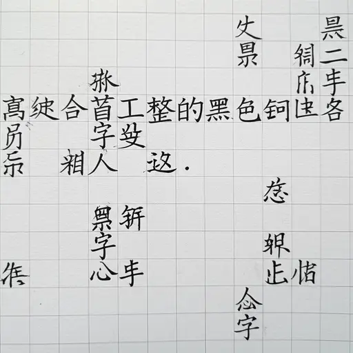 他的字迹很清晰。