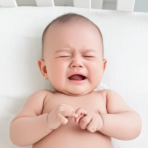 婴儿因为饿了而哭了起来。