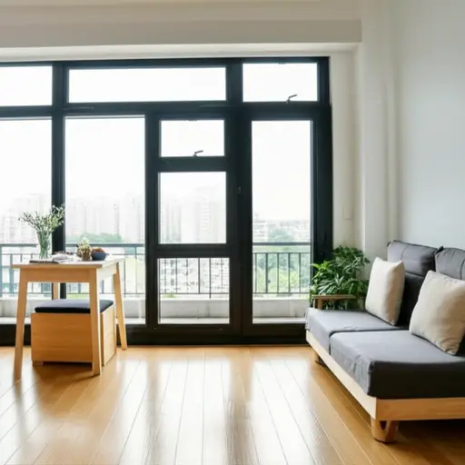 她和她的伴侣住在一个小公寓里。