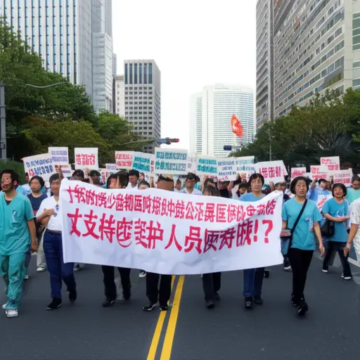 成千上万的人将举行游行，以表达对医护人员工作的支持。