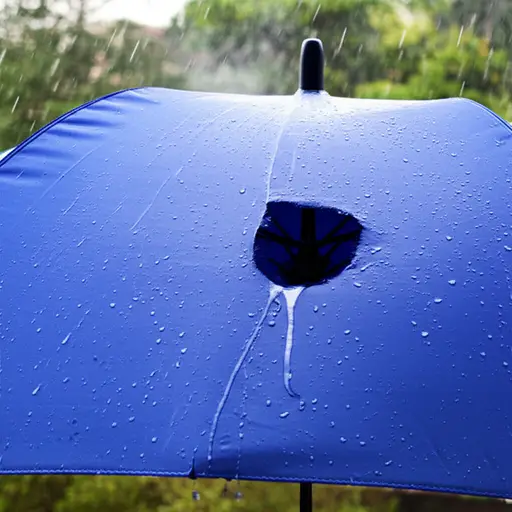 这把伞没用了——上面有个大洞。