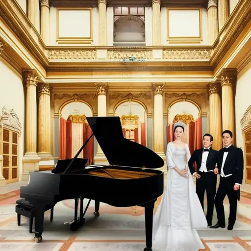 一架大钢琴在1895年被女王赠送给法国大使。