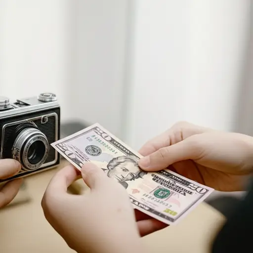 我为他的旧相机付了40美元给他。