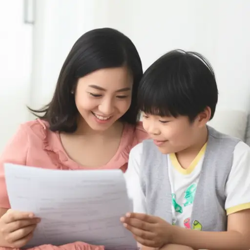 我妈妈对我的成绩很满意。