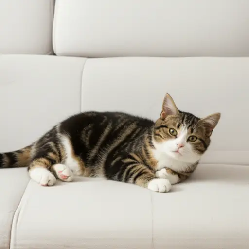 我们的猫很乖，从不抓家具。