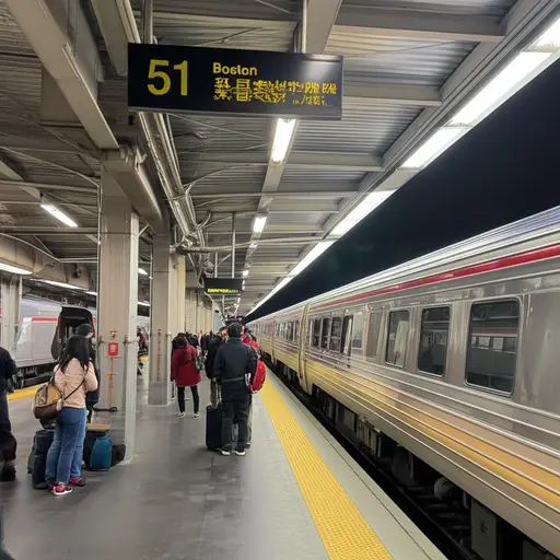前往波士顿的火车从51号站台出发。