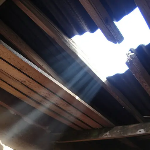 屋顶上有个洞。