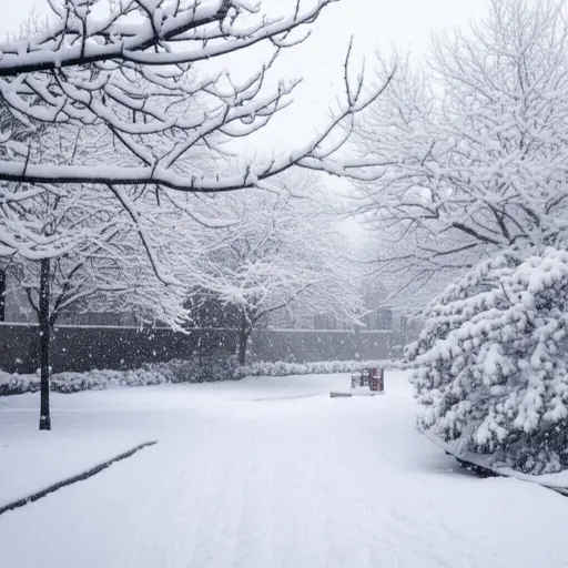 雪持续下了两天。
