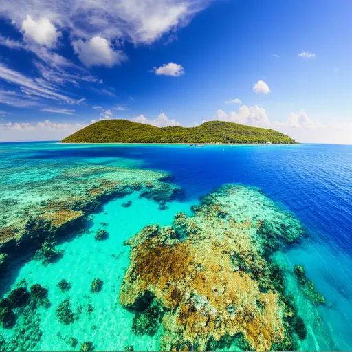 那座小岛以美丽的珊瑚礁闻名。