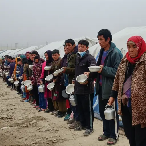 难民们急需食物和水。