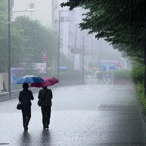 如果雨下得更大，我们就得停止走路。