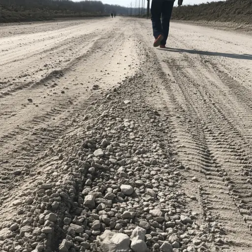 地面粗糙不平，使得行走困难。