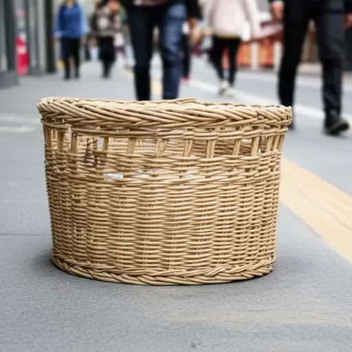 我看到街上的一个篮子里有东西在动。