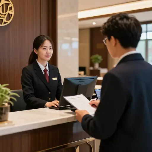 这位（客人）今天早上入住了酒店。