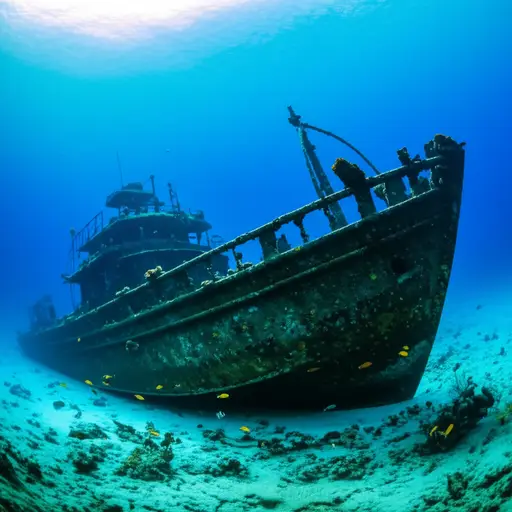 残骸静静地躺在海底。