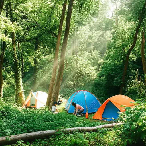 他们决定在森林里露营。