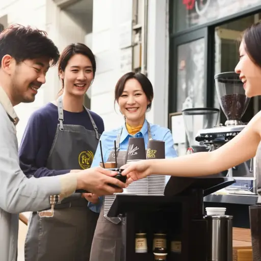 他们正在免费赠送新咖啡的样品。