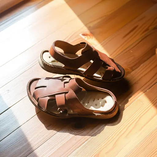 这双皮凉鞋很舒服。