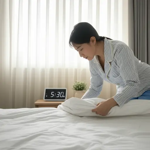 我妈妈总是很早起床。