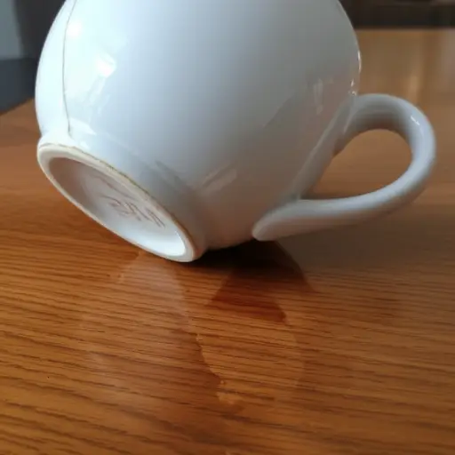 我注意到我最喜欢的咖啡杯上有一道细小的裂痕。