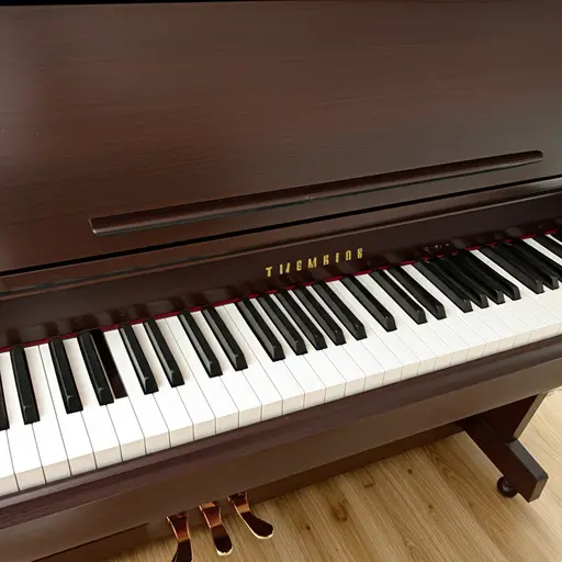 这架钢琴的琴键是黑色的和白色的。