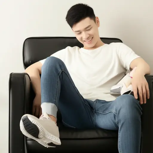 你的新鞋子穿着舒服吗？嗯，挺舒服的。