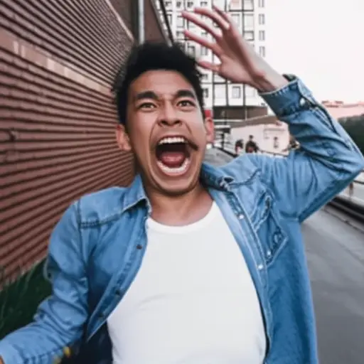 我大喊一声，向后退去，摔倒在地。