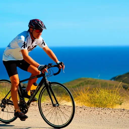 骑自行车爬上那个陡峭的山坡非常累人，但到达山顶看到大海的那一刻，一切都值得了。