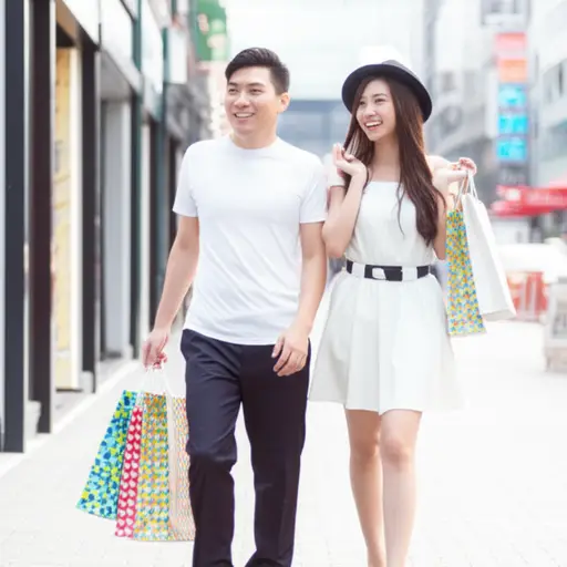 我们喜欢周末逛街购物。