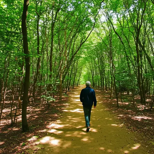 我喜欢在森林里散步。