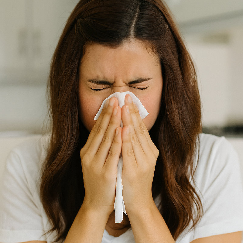 她赶紧拿出纸巾擤鼻涕。