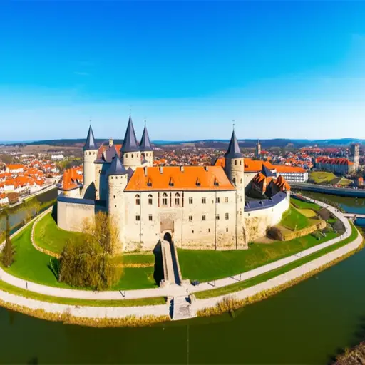 城堡位于城镇的西边。