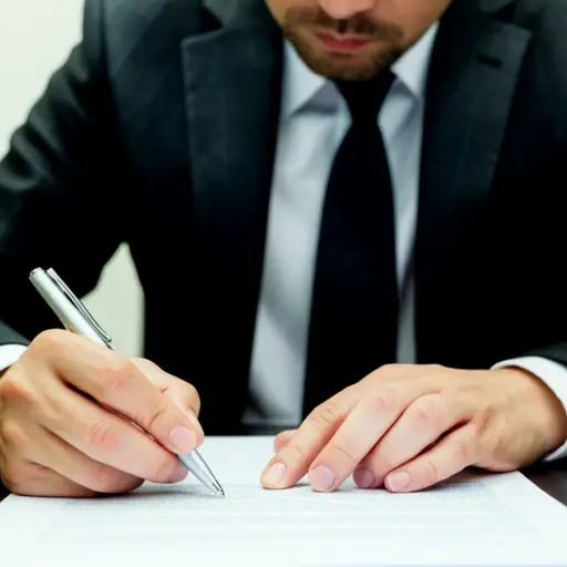 他在合同底部签上了自己的名字。