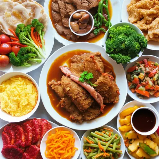 晚餐菜单提供多种菜肴选择。