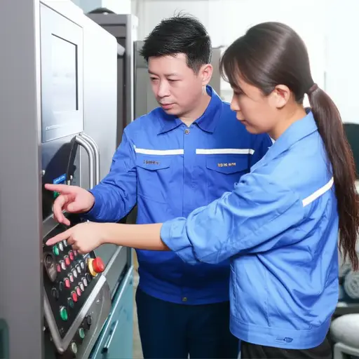 指导员向我展示了如何操作这台机器。