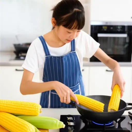 她喜欢在夏天煮玉米棒子。