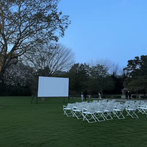 公园里有一个户外电影院。