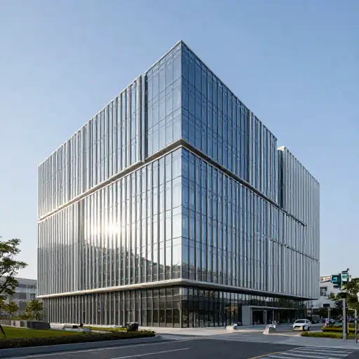 新图书馆是一座引人注目的现代建筑。