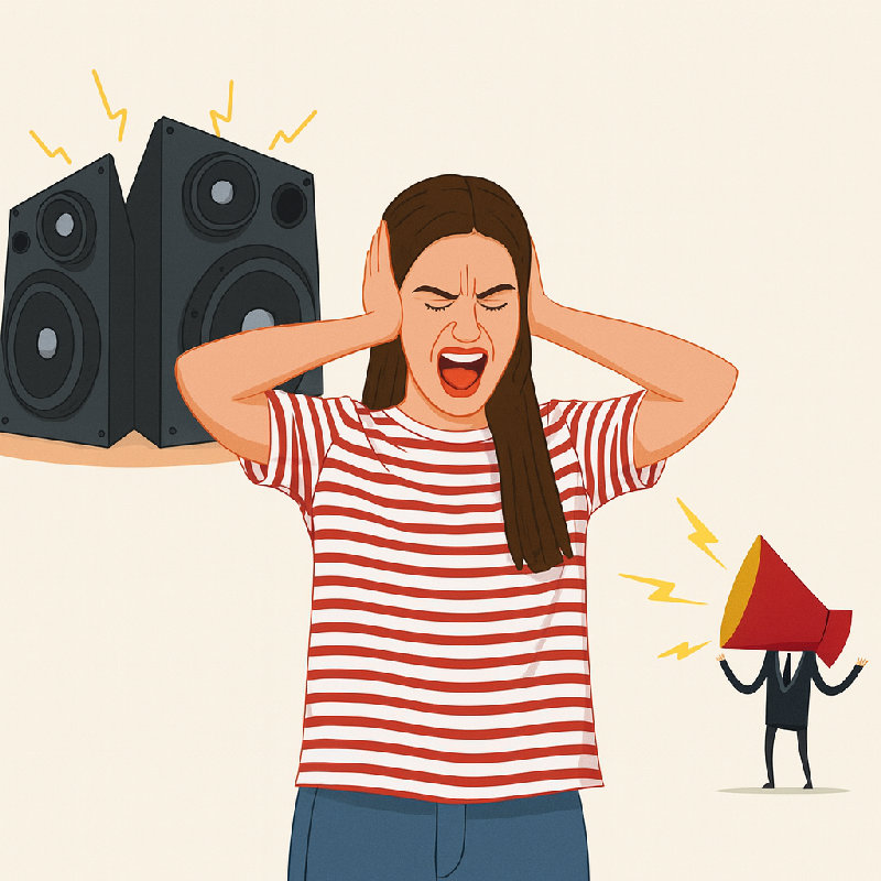 听大音量的音乐可能会损害你的鼓膜。