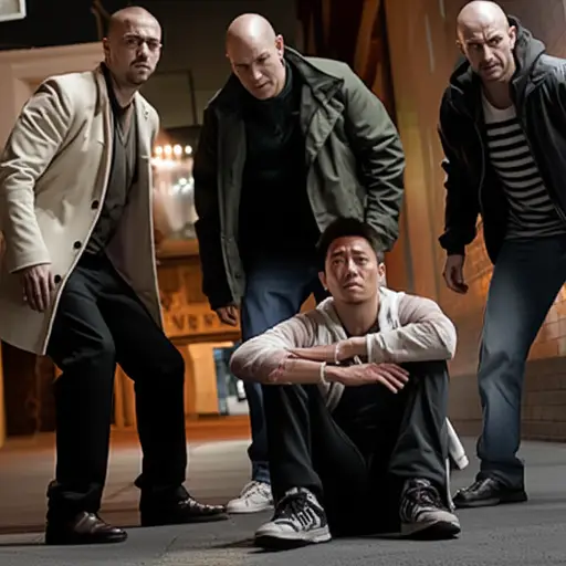 他刚被一群白人男子殴打。