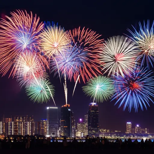 庆祝活动的压轴节目是一场壮观的烟花表演。