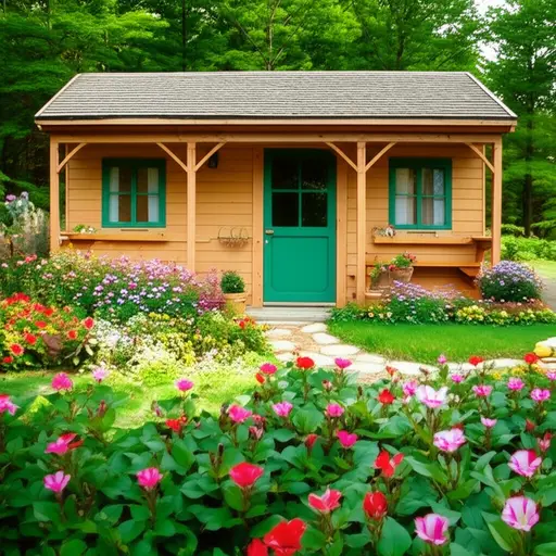 我祖父母的小屋有一个美丽的花园。