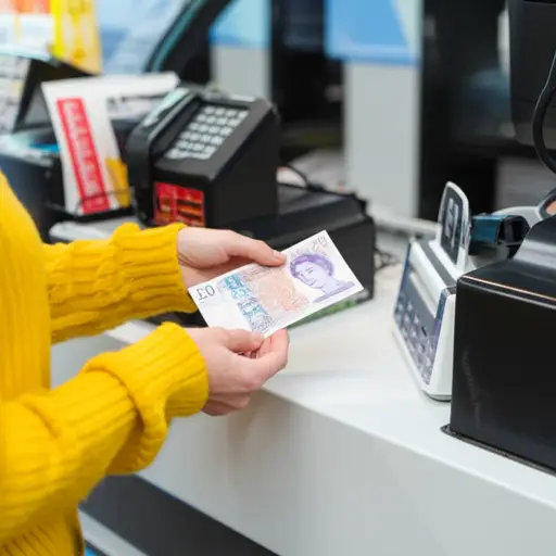 你能破开一张二十英镑的钞票吗？我需要一些零钱来付停车费。