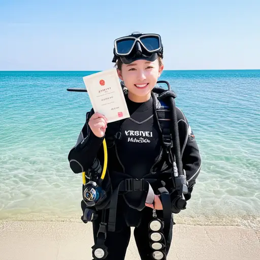 她获得了开放水域潜水员认证。