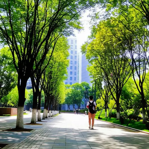 从主楼步行大约15分钟。